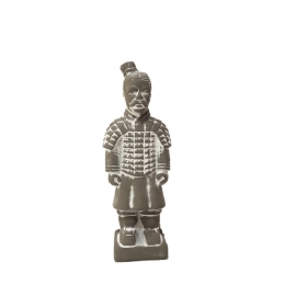Επιτραπέζια φιγούρα πολεμιστή σε απόχρωση terracotta σετ των δύο τεμαχίων 15x10x39 εκ