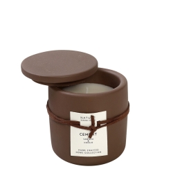 Homemade Spa κεραμικό αρωματικό κερί σε καφέ χρώμα με 17 ώρες καύσης σετ έξι τεμαχίων 9x10 εκ
