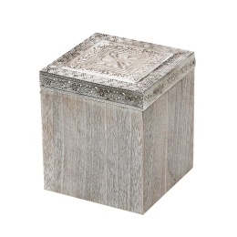 Διακοσμητικό ξύλινο κουτί με σχέδια 12x12x14 εκ