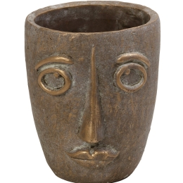 Boho κασπώ πρόσωπο τσιμεντένιο σε μπεζ χρώμα 18x15x20 εκ
