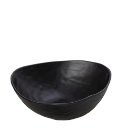 Μπωλ μαύρο στρογγυλό Wavy Matte μελαμίνης σετ δώδεκα τεμαχίων 25x25.5x9 εκ
