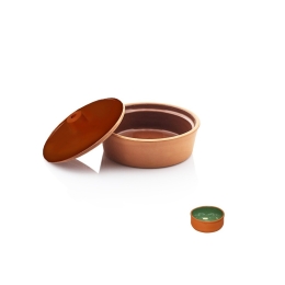 Πυρίμαχο σκεύος Terracotta Green σκεπαστό σετ των δώδεκα τεμαχίων 15x6 εκ