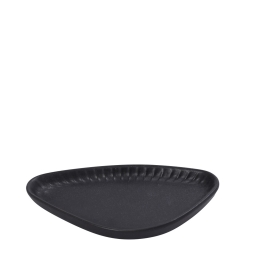 Gobi Black Sand χειροποίητο πορσελάνινο πιατάκι τριγωνικό μαύρο ματ σετ έξι τεμαχίων 20x11x2.6 εκ