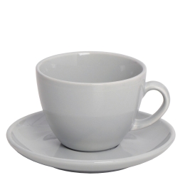 Light Grey Essentials φλυτζάνι και πιατάκι καπουτσίνο σετ των έξι 350 ml 16x8 εκ