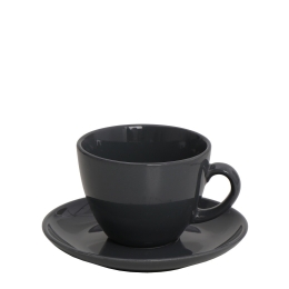 Anthracite Essentials φλυτζάνι και πιατάκι καπουτσίνο σετ των έξι 220 ml 14x8 εκ