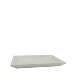 Sp πλατώ σερβιρίσματος ξύλινο λευκό 38.5x21.5x4 εκ