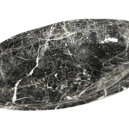 Πιατέλα οβάλ Marble σε μαύρο χρώμα σετ των δύο τεμαχίων 33x22 εκ
