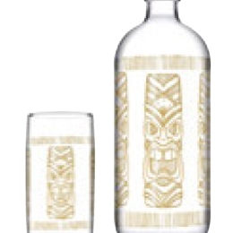 Tiki party διάφανο σετ πέντε τεμαχίων με κανάτα και 4 ποτήρια 