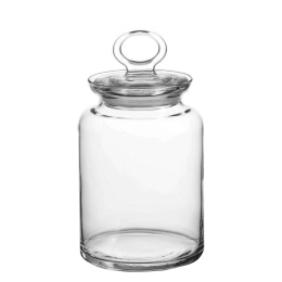 Kitchen βάζο με καπάκι γυάλινο διάφανο 12x22 εκ
