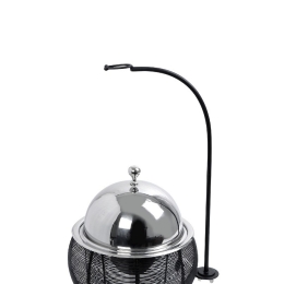 Bain Marie βάση μαύρη με διπλό δοχείο από ανοξείδωτο ατσάλι στηριζόμενη με καπάκι 25x30 εκ
