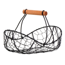 Καλάθι μεταλλικό σε μαύρο χρώμα 23x15x15 εκ