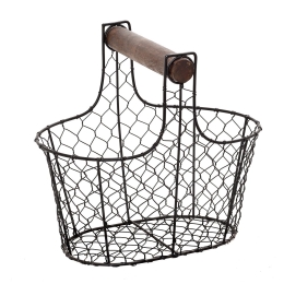 Καλάθι με λαβή μεταλλικό σε μαύρο χρώμα 29x22x27 εκ