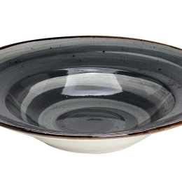 Terra Grey πορσελάνινο πιάτο για spaghetti σε γκρι χρώμα σετ των έξι τεμαχίων 27 εκ