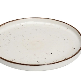 Terra Cream πιάτο ρηχό φαγητού μπεζ απόχρωσης σετ έξι τεμαχίων 26 εκ