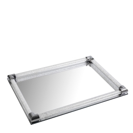 Κρυστάλλινος δίσκος καθρέπτης με στρας 40x30x4 εκ