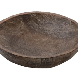 Ξύλινο μπωλ σε καφέ απόχρωση 38x38x7 εκ