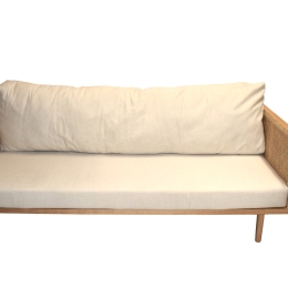 Τριθέσιος καναπες από ash wood και φυσικό rattan Ινδονησίας 174x68x87 εκ