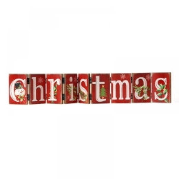 Χριστουγεννιάτικη πινακίδα Christmas κόκκινη 74x12 εκ