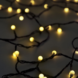 60 Led μπάλες IP44 με επεκτεινόμενο πράσινο καλώδιο και soft white φως 6μ