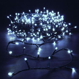200 Led λαμπάκια IP44 με επεκτεινόμενο πράσινο καλώδιο ψυχρό λευκό φως 10μ