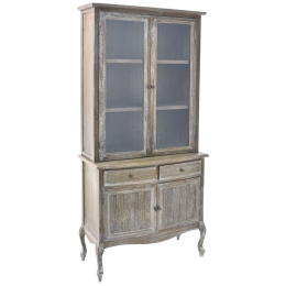 Vintage ξύλινη βιτρίνα με δύο ντουλάπια 90x41x190 εκ