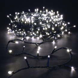 100 Led λαμπάκια IP44 με πρόγραμμα πράσινο καλώδιο με λευκό θερμό φως 5μ