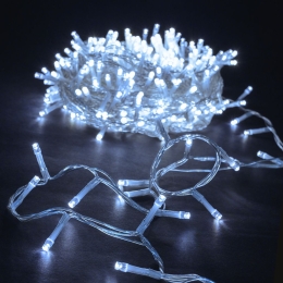 100 Led λαμπάκια IP44 με πρόγραμμα διάφανο καλώδιο και ψυχρό λευκό φως 5μ