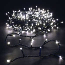 100 Led λαμπάκια IP44 με πράσινο επεκτεινόμενο καλώδιο και soft white φως 5μ