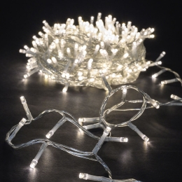 200 Led λαμπάκια IP44 με επεκτεινόμενο διάφανο καλώδιο και soft white φως 12μ