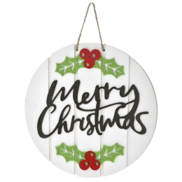 Merry Christmas Χριστουγεννιάτικο ξύλινο κρεμαστό στολίδι 20 εκ