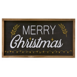 Ξύλινη διακοσμητική πινακίδα merry Christmas 45x24 εκ