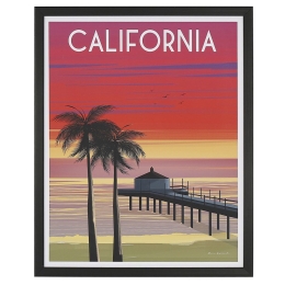 Πίνακας με τύπωμα πάνω σε καμβά ρετρό California 40x50 εκ