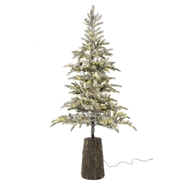 Princess Pine χριστουγεννιάτικο slim δέντρο χιονισμένο με 300 ενσωματωμένα λευκά led λαμπάκια σε fiber glass βάση 240 εκ