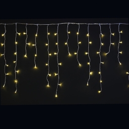150 Led λαμπάκια ασύμμετρη κουρτίνα με επεκτεινόμενο διάφανο καλώδιο και θερμό λευκό φως 300x60 εκ