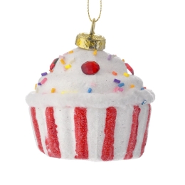 Χριστουγεννιάτικο κρεμαστό στολίδι Cupcake σετ έξι τεμαχίων 7x7x7 εκ