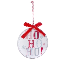 Ho Ho Ho μεταλλικό κρεμαστό στολίδι σετ των τριών τεμαχίων 10 εκ