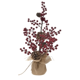 Χριστουγεννιάτικο δέντρο με berries και κουκουνάρια σε τσουβάλι 50 εκ