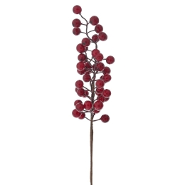 Διακοσμητικό κλαδί με berries σε κόκκινο χρώμα σετ των έξι 43 εκ