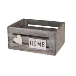 Διακοσμητικό ξύλινο καφάσι Home σε γκρι χρώμα 25x19x12 εκ