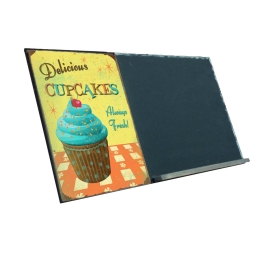 Cupcakes ξύλινος χειροποίητος μαυροπίνακας 38x26 εκ