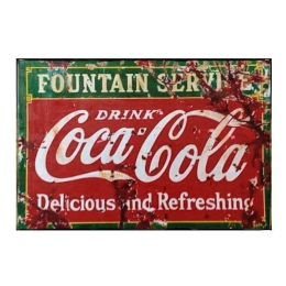 Πίνακας χειροποίητος διαφήμιση refreshing Coca Cola 30x20 εκ