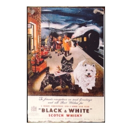 Πίνακας χειροποίητος Black and White whiskey 20x30 εκ