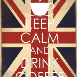 Ξύλινος ρετρό πίνακας χειροποίητος keep calm and drink coffee 20x30 εκ