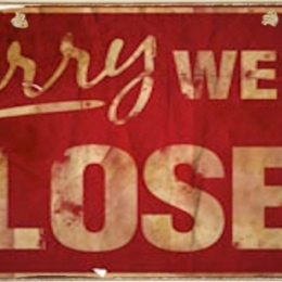 Ρετρό πίνακας χειροποίητος sorry we are closed 26x13 εκ