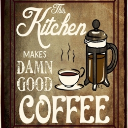 Ρετρό πίνακας χειροποίητος kitchen coffee 20x30 εκ