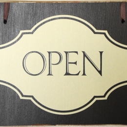 Ρετρό πίνακας χειροποίητος open closed διπλής όψης 25x20 εκ