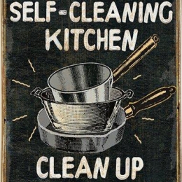 Ρετρό πίνακας χειροποίητος clean kitchen