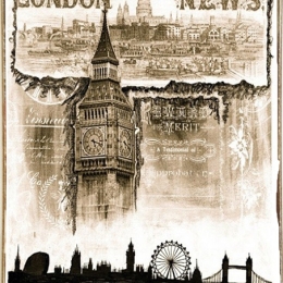 Ρετρό πίνακας χειροποίητος London News