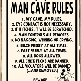 Ρετρό πίνακας χειροποίητος man cave rules