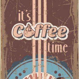Ρετρό πίνακας χειροποίητος coffee time